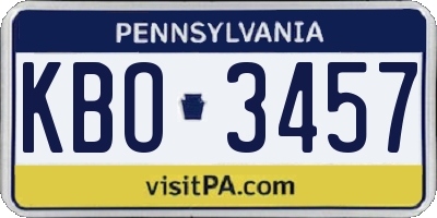PA license plate KBO3457
