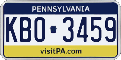 PA license plate KBO3459