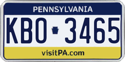 PA license plate KBO3465