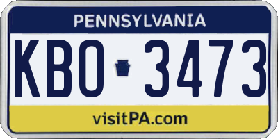 PA license plate KBO3473