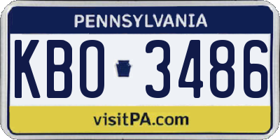 PA license plate KBO3486