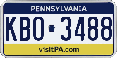PA license plate KBO3488