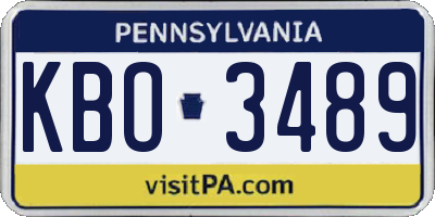 PA license plate KBO3489