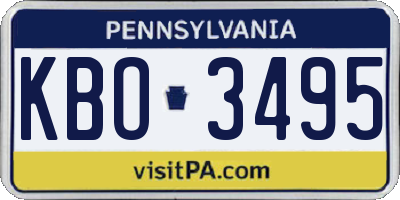 PA license plate KBO3495