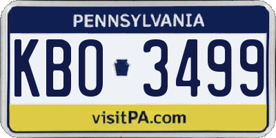 PA license plate KBO3499