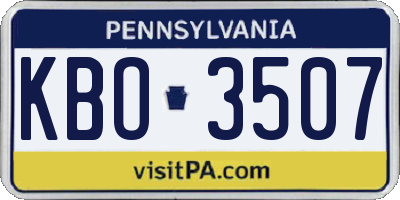 PA license plate KBO3507