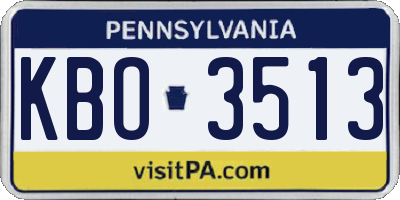 PA license plate KBO3513