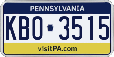 PA license plate KBO3515