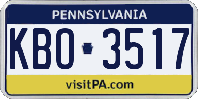 PA license plate KBO3517