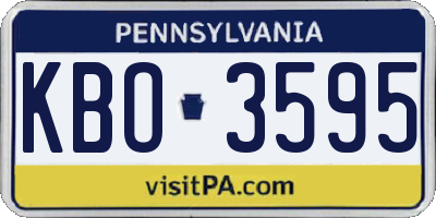 PA license plate KBO3595