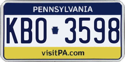 PA license plate KBO3598