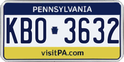 PA license plate KBO3632