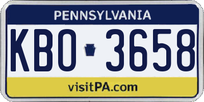 PA license plate KBO3658