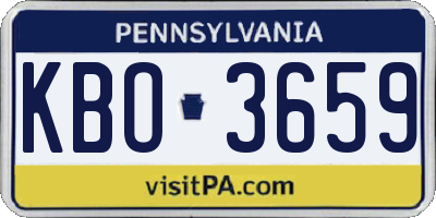 PA license plate KBO3659