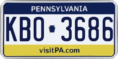 PA license plate KBO3686