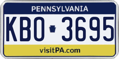 PA license plate KBO3695