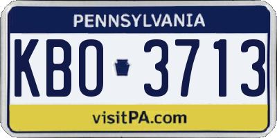 PA license plate KBO3713