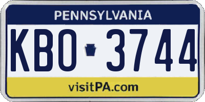 PA license plate KBO3744