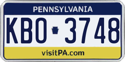 PA license plate KBO3748