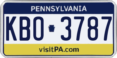 PA license plate KBO3787