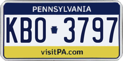 PA license plate KBO3797