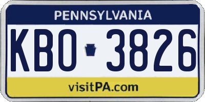 PA license plate KBO3826