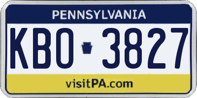 PA license plate KBO3827