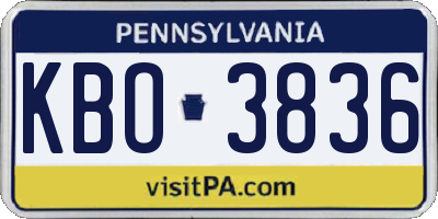 PA license plate KBO3836