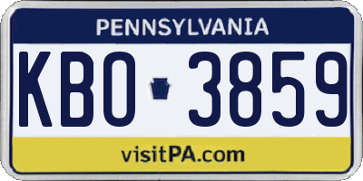 PA license plate KBO3859