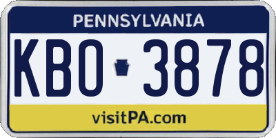 PA license plate KBO3878