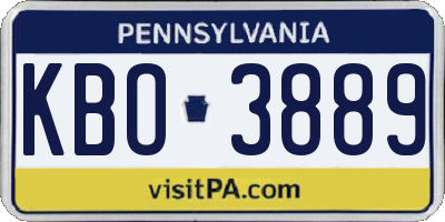 PA license plate KBO3889