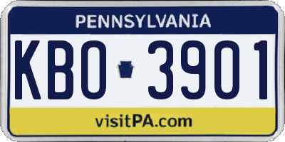 PA license plate KBO3901