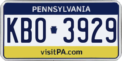 PA license plate KBO3929