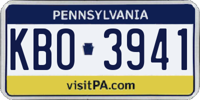PA license plate KBO3941