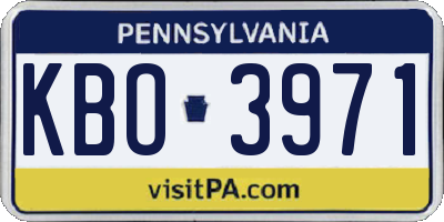 PA license plate KBO3971