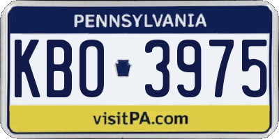 PA license plate KBO3975