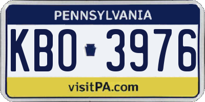 PA license plate KBO3976