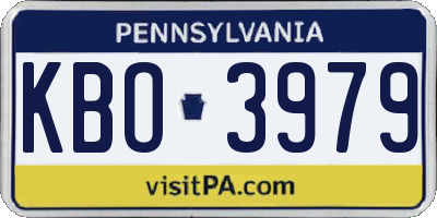 PA license plate KBO3979