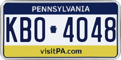 PA license plate KBO4048