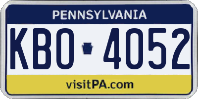 PA license plate KBO4052