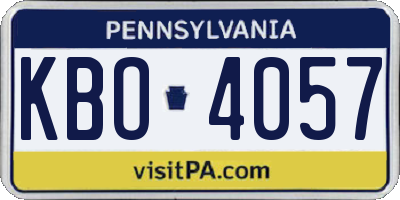 PA license plate KBO4057