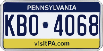 PA license plate KBO4068