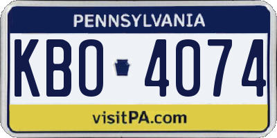 PA license plate KBO4074