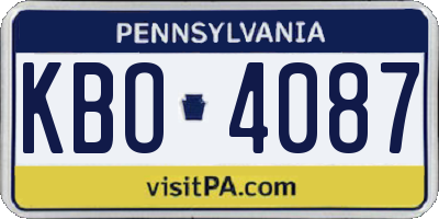 PA license plate KBO4087