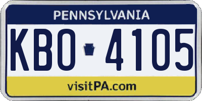 PA license plate KBO4105