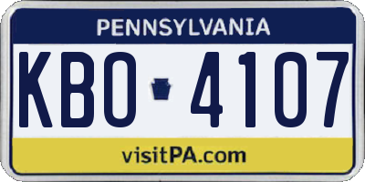 PA license plate KBO4107