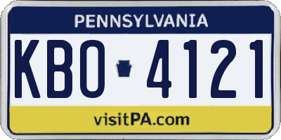 PA license plate KBO4121