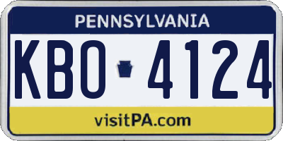 PA license plate KBO4124