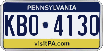 PA license plate KBO4130