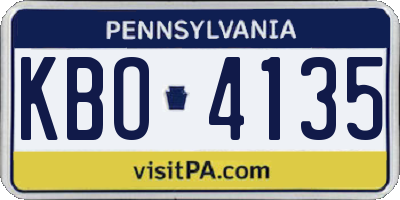 PA license plate KBO4135